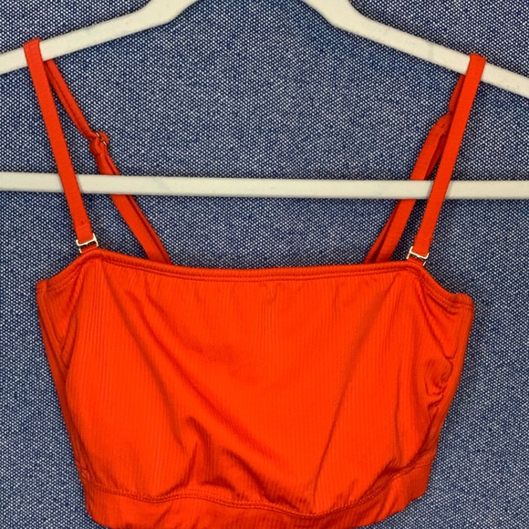 Bandeau with straps red bathing suite top - Picture 1 of 4